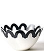 Color:White/Black - Image 1 - Black Arabesque Scallop Bowl, 9-inch