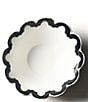 Coton Colors Black Arabesque Scallop Bowl, 9-inch, Color:White/Black - Image 2