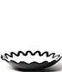 Color:Black/White - Image 1 - Black Arabesque Scallop Pasta Bowl, 11#double;
