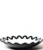 Color:Black/White - Image 2 - Black Arabesque Scallop Pasta Bowl, 14-inch