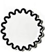 Coton Colors Black Arabesque Trim Scallop Edge Platters, Set of 4, Color:Black/White - Image 2