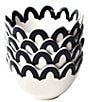 Coton Colors Small Arabesque Trim Scallop Bowls, Set of 4 - Image 1