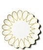 Color:White - Image 1 - Deco Gold Scallop 13#double; Round Platter