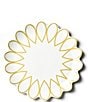 Color:White - Image 2 - Deco Gold Scallop 13#double; Round Platter