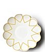 Color:White - Image 1 - Deco Gold Scallop Serving Bowl
