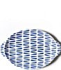 Color:Blue - Image 1 - Iris Blue Drop Large Handled Oval Platter