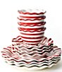 Coton Colors Holiday Red Stripe Ruffle Collection 12-Piece Dinnerware Set - Image 1