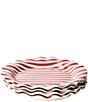 Coton Colors Holiday Red Stripe Ruffle Collection Dinner Plates, Set of 4 - Image 1