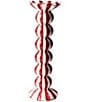 Coton Colors Holiday Red Stripe Ruffle Collection Large Knobbed Candle Holder, Set of 2 - Image 1