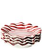Coton Colors Holiday Red Stripe Ruffle Collection Salad Plates, Set of 4 - Image 1