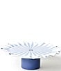 Coton Colors Iris Blue Burst Collection Small Ruffle Cake Stand With Glass Dome, 11#double; - Image 1