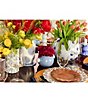 Coton Colors Iris Blue Collection Medium Round Vase With Knob Handles - Image 4