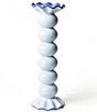 Coton Colors Iris Blue Collection Smoke Large Ruffle Knobbed Candle Holder - Image 1