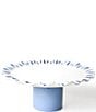 Color:Blue - Image 1 - Iris Blue Drop Large Ruffle Cake Stand