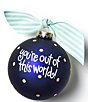 Coton Colors Out Of This World Spaceship Glass Ornament with Stand Set, Color:Navy - Image 3