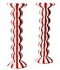 Coton Colors Red Stripe Collection Large 2-Piece Candle Holder Set - Image 1