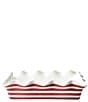 Coton Colors Red Stripe Ruffle Casserole Dish, 13#double; - Image 1