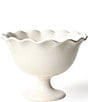Color:White - Image 1 - Signature White Ruffle 9#double; Footed Trifle Bowl