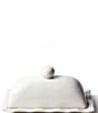 Color:White - Image 1 - Signature White Ruffle Domed Butter Dish