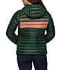 Cotopaxi Fuego Down Striped Print Hooded Stand Collar Zip Front Puffer Jacket, Color:Cargo Stripe - Image 2