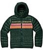 Cotopaxi Fuego Down Striped Print Hooded Stand Collar Zip Front Puffer Jacket, Color:Cargo Stripe - Image 4