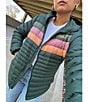 Cotopaxi Fuego Down Striped Print Hooded Stand Collar Zip Front Puffer Jacket, Color:Cargo Stripe - Image 7