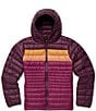 Cotopaxi Fuego Down Striped Print Hooded Stand Collar Zip Front Puffer Jacket, Color:Blackberry Jam - Image 4