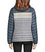 Cotopaxi Fuego Down Striped Print Hooded Stand Collar Zip Front Puffer Jacket - Image 2