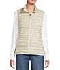 Cotopaxi Fuego Striped Print Down Stand Collar Sleeveless Zip Front Vest, Color:Cotopaxi Cream - Image 2