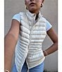 Cotopaxi Fuego Striped Print Down Stand Collar Sleeveless Zip Front Vest, Color:Cotopaxi Cream - Image 9