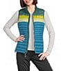 Cotopaxi Fuego Striped Print Down Stand Collar Sleeveless Zip Front Vest - Image 1