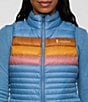 Cotopaxi Fuego Striped Print Down Stand Collar Sleeveless Zip Front Vest, Color:Fjord Stripe - Image 4