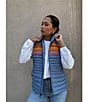 Cotopaxi Fuego Striped Print Down Stand Collar Sleeveless Zip Front Vest, Color:Fjord Stripe - Image 6