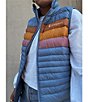 Cotopaxi Fuego Striped Print Down Stand Collar Sleeveless Zip Front Vest, Color:Fjord Stripe - Image 7