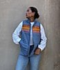 Cotopaxi Fuego Striped Print Down Stand Collar Sleeveless Zip Front Vest, Color:Fjord Stripe - Image 9