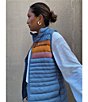 Cotopaxi Fuego Striped Print Down Stand Collar Sleeveless Zip Front Vest, Color:Fjord Stripe - Image 10