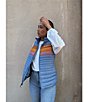 Cotopaxi Fuego Striped Print Down Stand Collar Sleeveless Zip Front Vest, Color:Fjord Stripe - Image 12