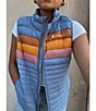 Cotopaxi Fuego Striped Print Down Stand Collar Sleeveless Zip Front Vest, Color:Fjord Stripe - Image 13