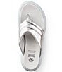 Color:Metallic Silver - Image 4 - Abba Leather Platform Wedge Thong Sandals