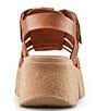Color:Tan - Image 3 - Antony Leather Platform Wedge Gladiator Sandals