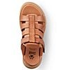 Color:Tan - Image 4 - Antony Leather Platform Wedge Gladiator Sandals