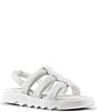 Color:White - Image 1 - Juliana Puff Water Resistant Leather Platform Sandals
