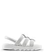 Color:White - Image 2 - Juliana Puff Water Resistant Leather Platform Sandals