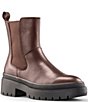 Color:Brown - Image 1 - Swinton Waterproof Leather Platform Lug Sole Chelsea Booties