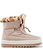 Color:Cream - Image 2 - Vibe Leopard Faux Fur Waterproof Suede and Nylon Platform Cold Weather Boots