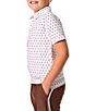 Courtside Kids Boys Short Sleeve Football Print Polo - Image 5