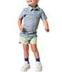 Courtside Kids Boys Short Sleeve QB Striped Polo - Image 2