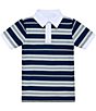 Courtside Kids Boys Short Sleeve Retro Stripe Polo - Image 1