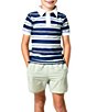Courtside Kids Boys Short Sleeve Retro Stripe Polo - Image 2