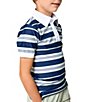Courtside Kids Boys Short Sleeve Retro Stripe Polo - Image 4